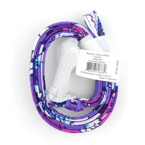 Vera Bradley Enchanted Garden Cotton Lanyard NWT - Picture 2 of 2